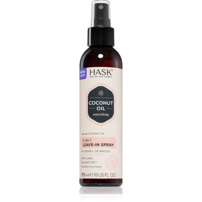 HASK Monoi Coconut Oil σπρέι χωρίς ξέβγαλμα Για λάμψη και απαλότητα μαλλιών 175 ml