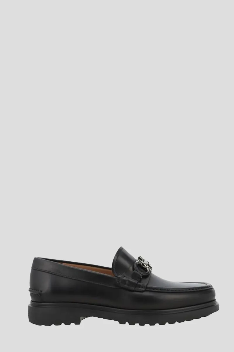 SALVATORE FERRAGAMO Ανδρικό Μαύρο Ready Leather Loafers
