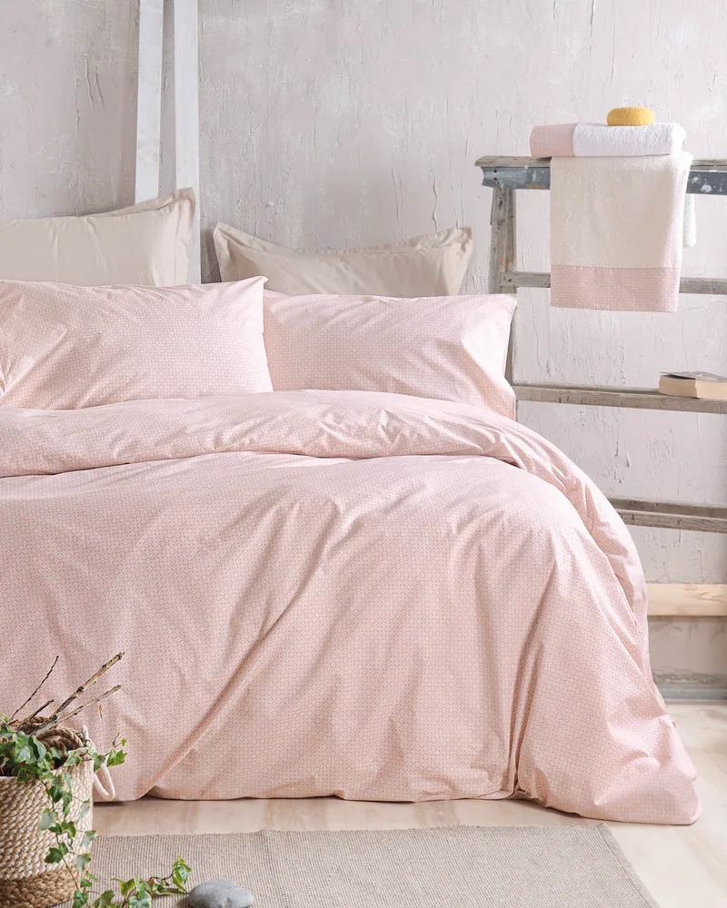 Σετ παπλωματοθήκη Υ/Δ (225Χ250) SINCLAIR PINK, RYTHMOS HOME