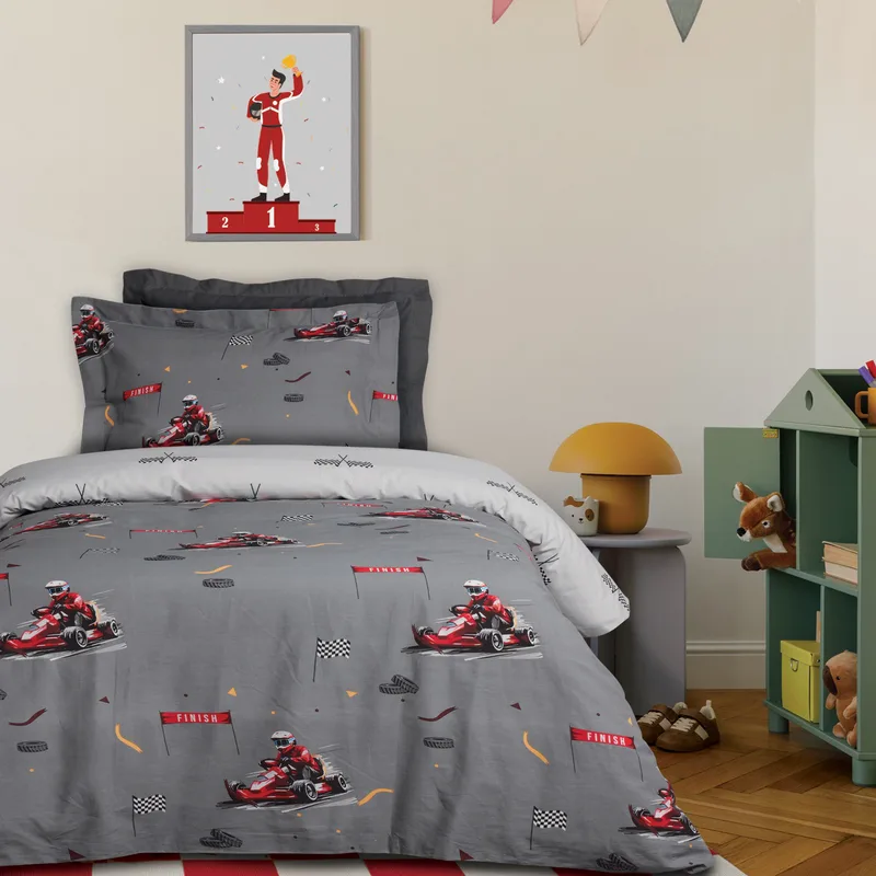 Σετ Παιδική Παπλωματοθήκη Μονή 2 Τεμαχίων Das Kids 4976 Grey 160x240