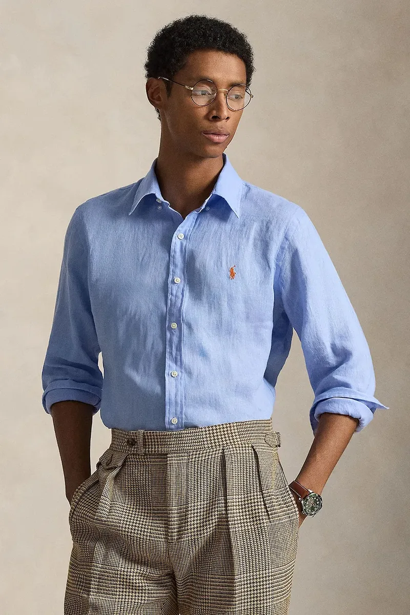 Polo Ralph Lauren πουκάμισο ανδρικό λινό Long Sleeve Sport Shirt