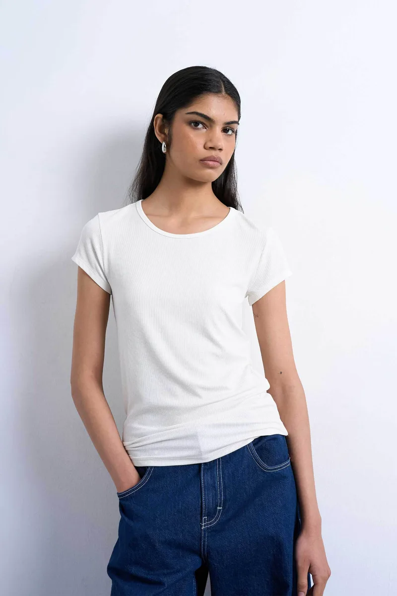 Topshop γυναικείο T-shirt μονόχρωμο "Tspremium" - 31000567 Λευκό