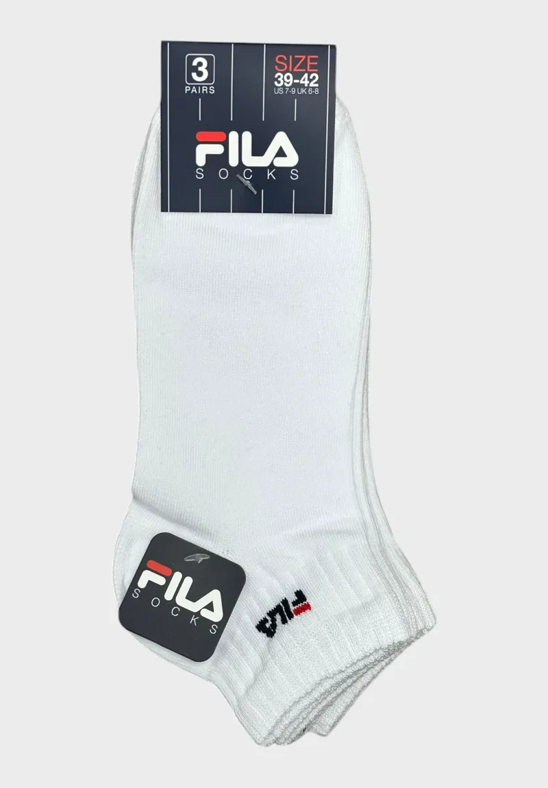 Fila Ανδρικές Κάλτσες 3-Pack Λευκές Basic F4455-300-Λευκό