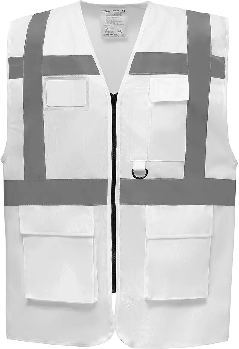 Γιλέκο με ανακλαστικές ταινίες Yoko HVW801 White