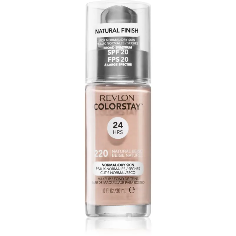 Revlon Cosmetics ColorStay™ SPF 20 μακράς διαρκείας μεικ απ για κανονική έως ξηρή επιδερμίδα απόχρωση 220 Natural Μπεζ 30 ml
