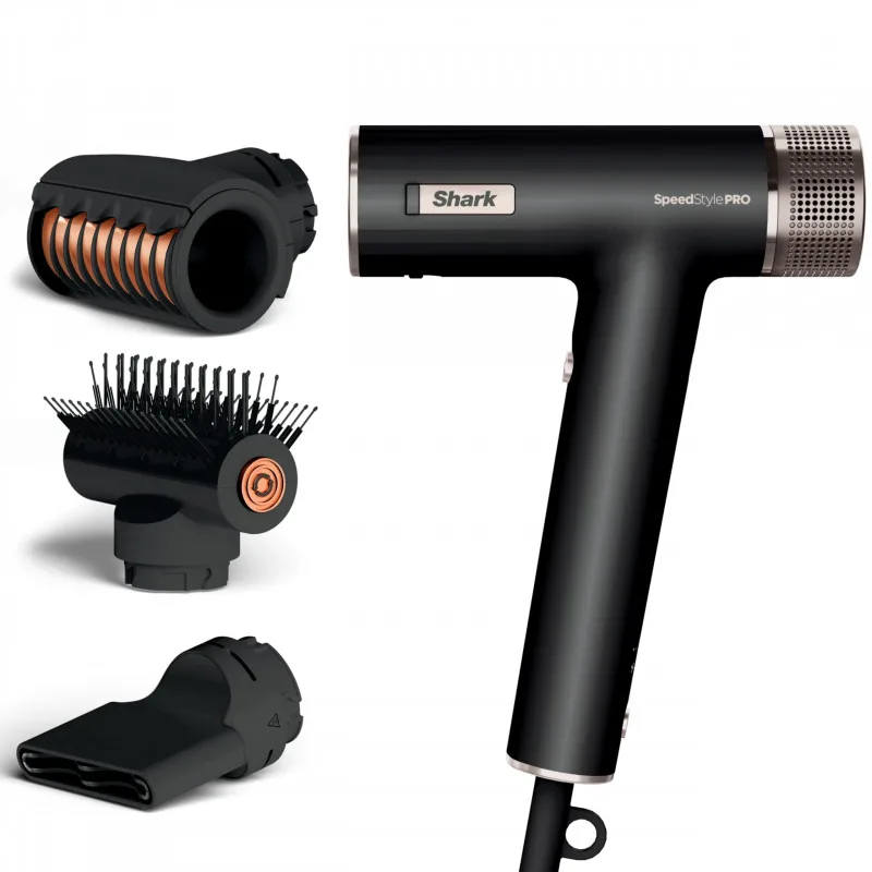 Πιστολάκι μαλλιών για styling μαλλιών 3 σε 1 Shark SpeedStyle Pro HD731EU, 1750W, 3 ταχύτητες, 4 ρυθμοί, Coanda, αναγνώριση ακροφυσίου iQ, προστασία του τριχωτού της κεφαλής, Μαύρος