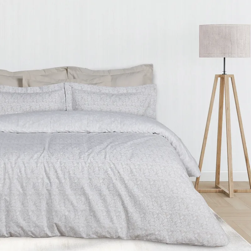 Das home σετ σεντονια μονα happy 9678 taupe, white 170χ260