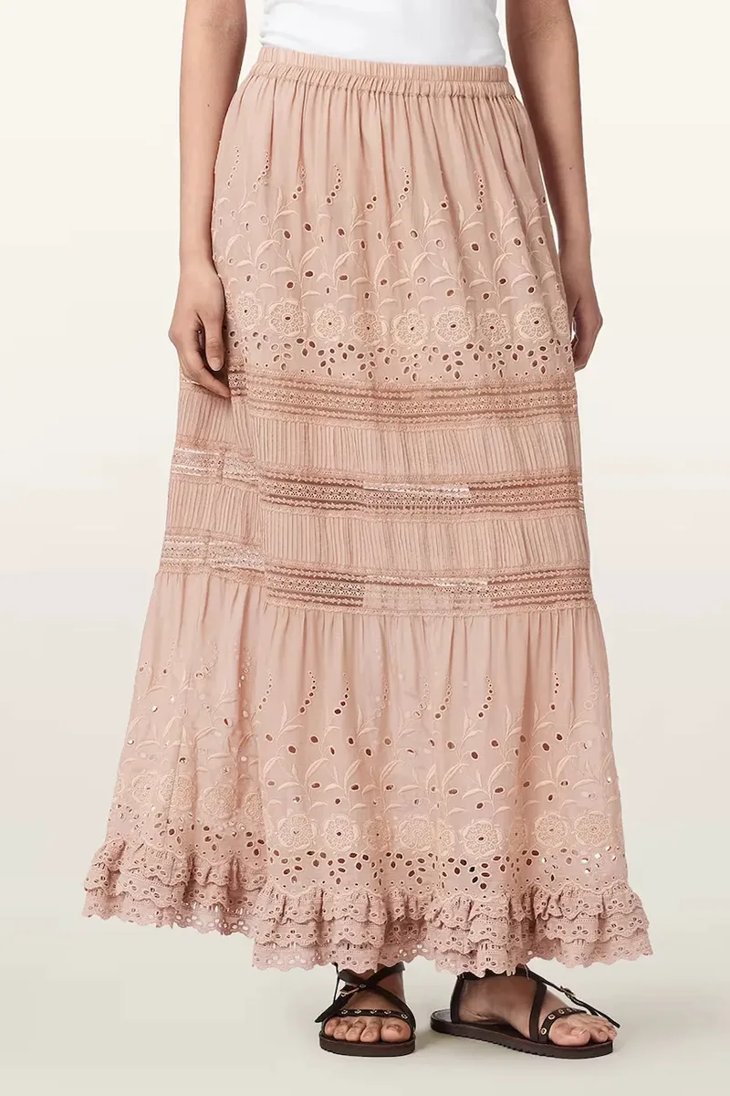 AllSaints φούστα με βισκόζη CAMILLE