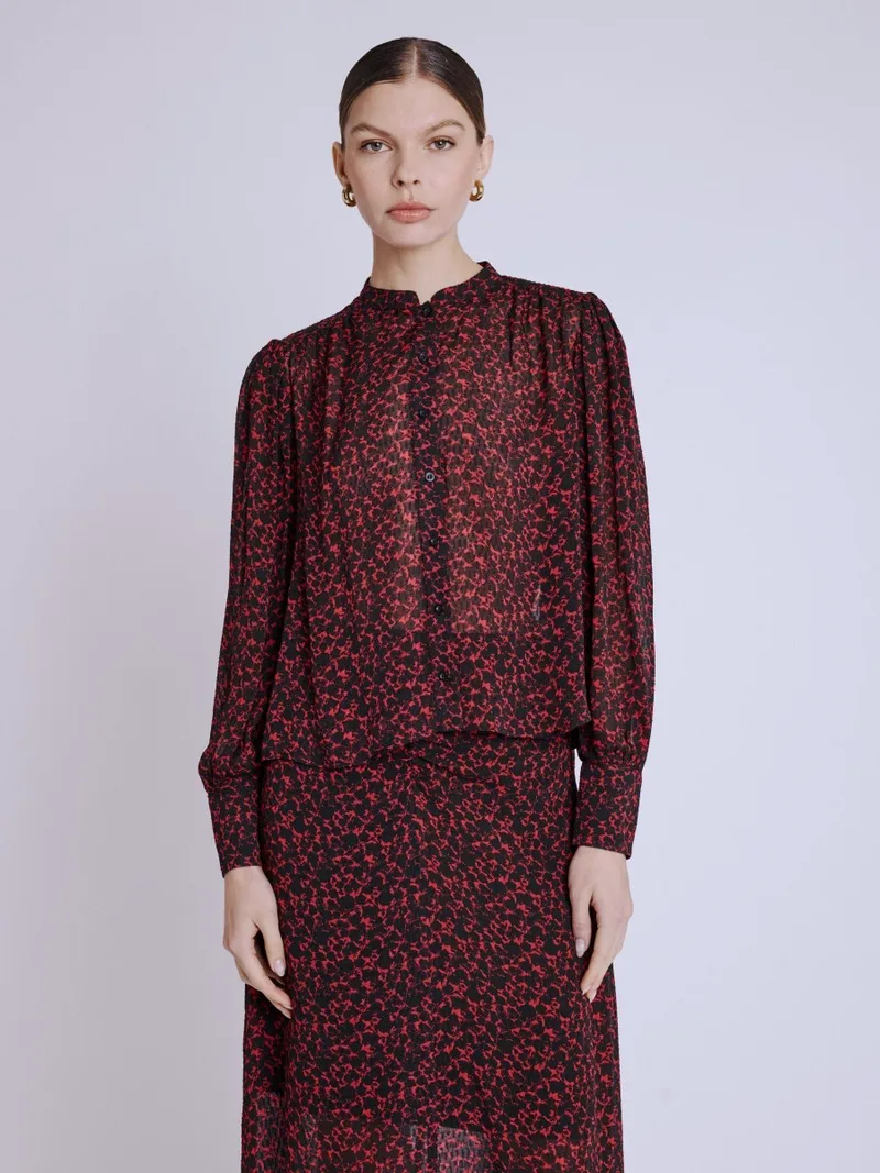 Berenice Γυναικείο Πουκάμισο Μακρυμάνικο Loose Fit All Over Print