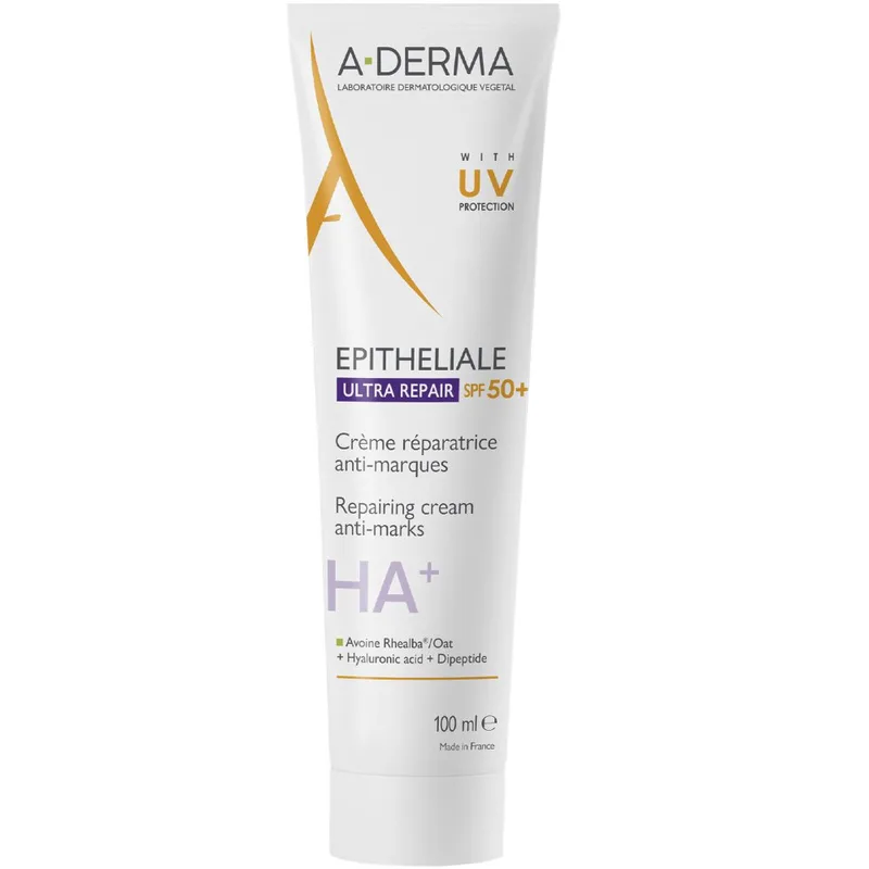 A-Derma Epitheliale HA+ Ultra Repair Protective & Repairing Face Cream Spf50+, Προστατευτική Επανορθωτική Κρέμα Προσώπου Πολύ Υψηλής Αντηλιακής Προστασίας 100ml