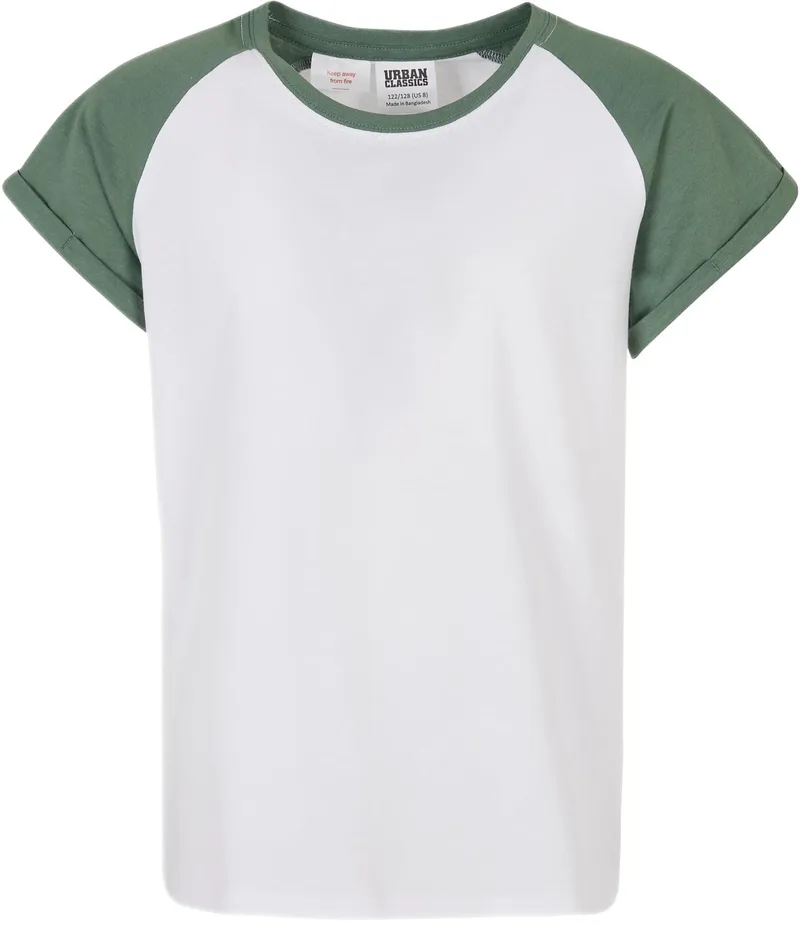 Girls Contrast Raglan Tee Urban Classics UCK1913-04045 white/salvia