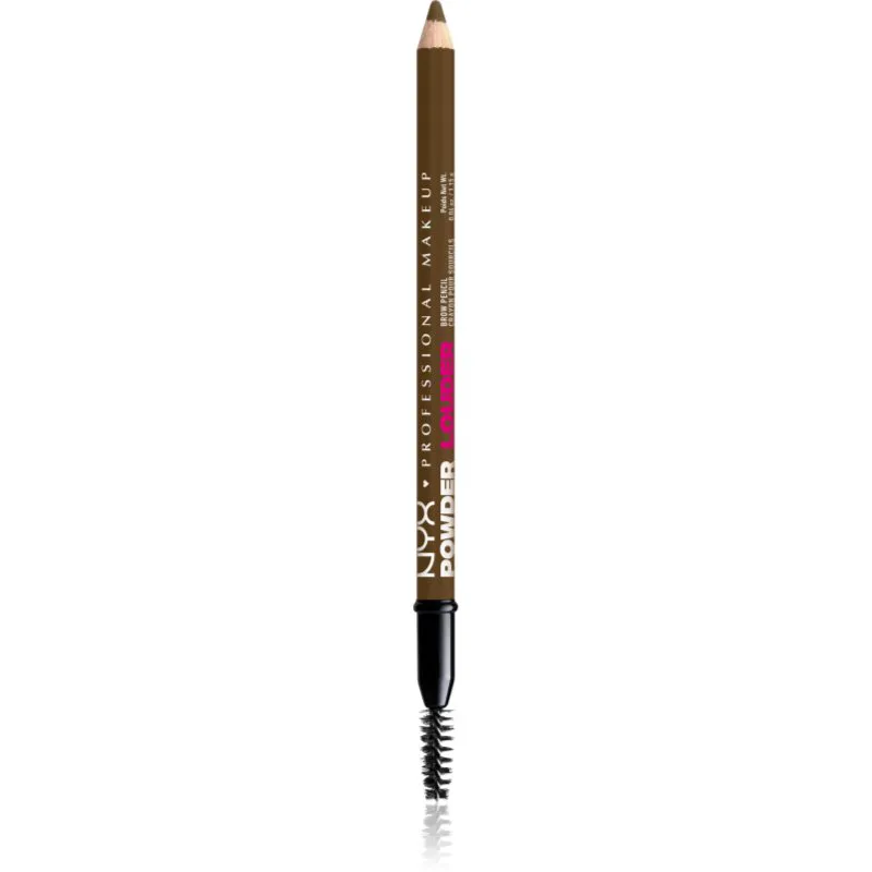NYX Professional Makeup Powder Louder μολύβι για τα φρύδια με βούρτσα απόχρωση Soft Brown 1 τμχ