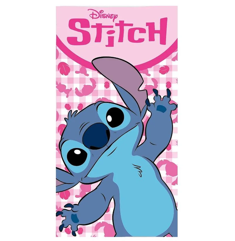 Πετσέτα Θαλάσσης Microfiber 70x140εκ. Stitch Ροζ 42-3249 (Ύφασμα: Microfiber, Χρώμα: Ροζ) - OEM - 42-3249