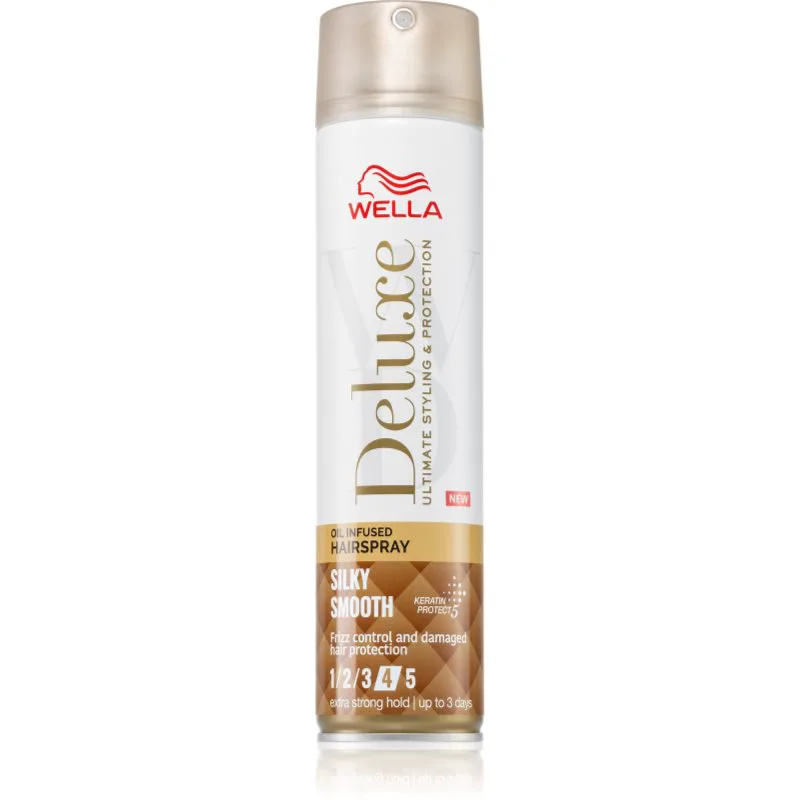 Wella Deluxe Silky Smooth αναγεννητική λακ μαλλιών για εξαιρετικά ισχυρό κράτημα 250 ml