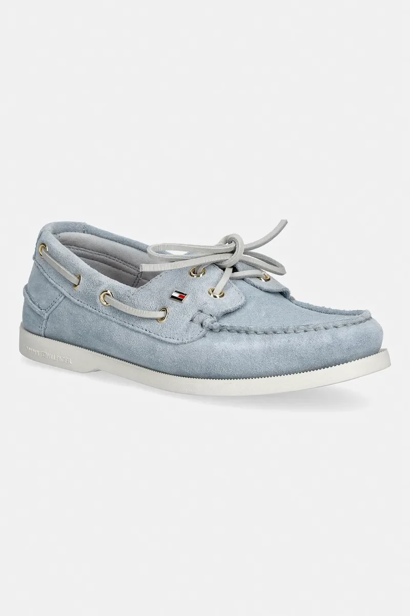 Tommy Hilfiger μοκασίνια Γυναικεία σουέτ HILFIGER SUEDE BOAT SHOE