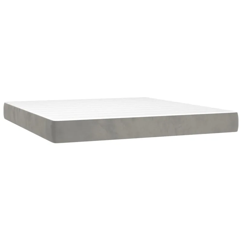 vidaXL Στρώμα με Pocket Springs Μεσαίας Σκληρότητας Αν. Γκρι 152x203x20εκ. Βελούδινο Queen
