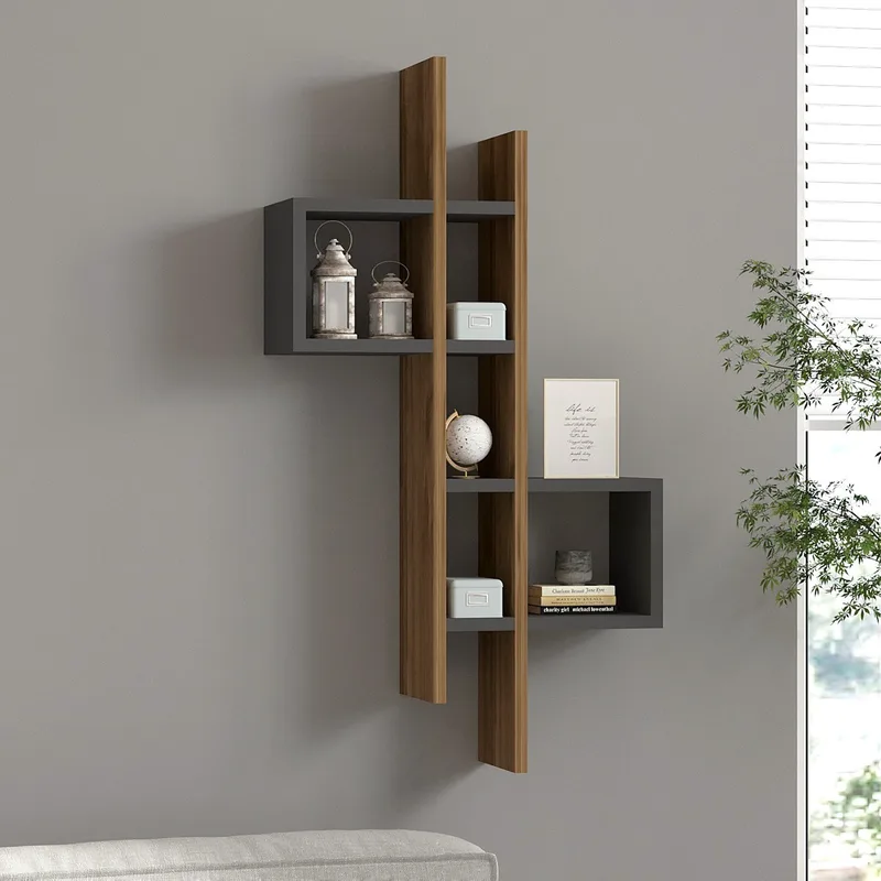 Ράφι Τοίχου Emse - Oak, Anthracite 495Sse1110 (53,8x108x19,6)