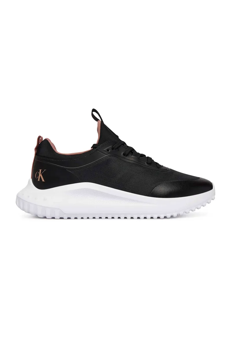 Calvin Klein Jeans γυναικεία sneakers με λογότυπο "Eva Runner Laceup Sock Mat Mix" - YW0YW02064 Μαύρο