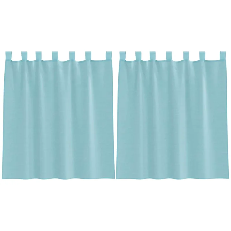 vidaXL Κουρτίνες Voile με Θηλιές 2 τεμ. Τυρκουάζ 140x140 εκ.