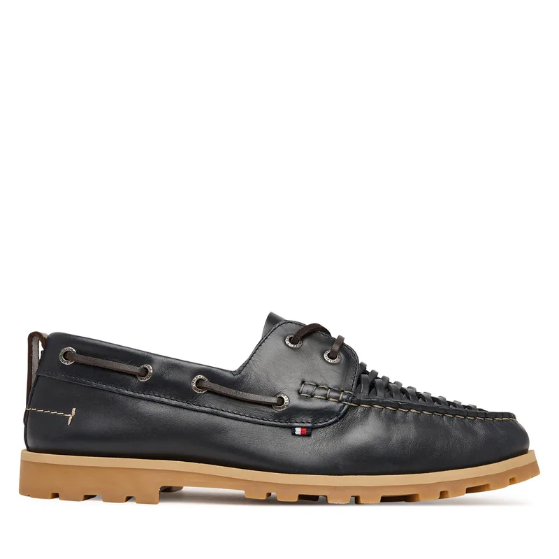 Κλειστά παπούτσια Tommy Hilfiger Hilfiger Braided Lth Boat Shoe FM0FM05892 Σκούρο μπλε