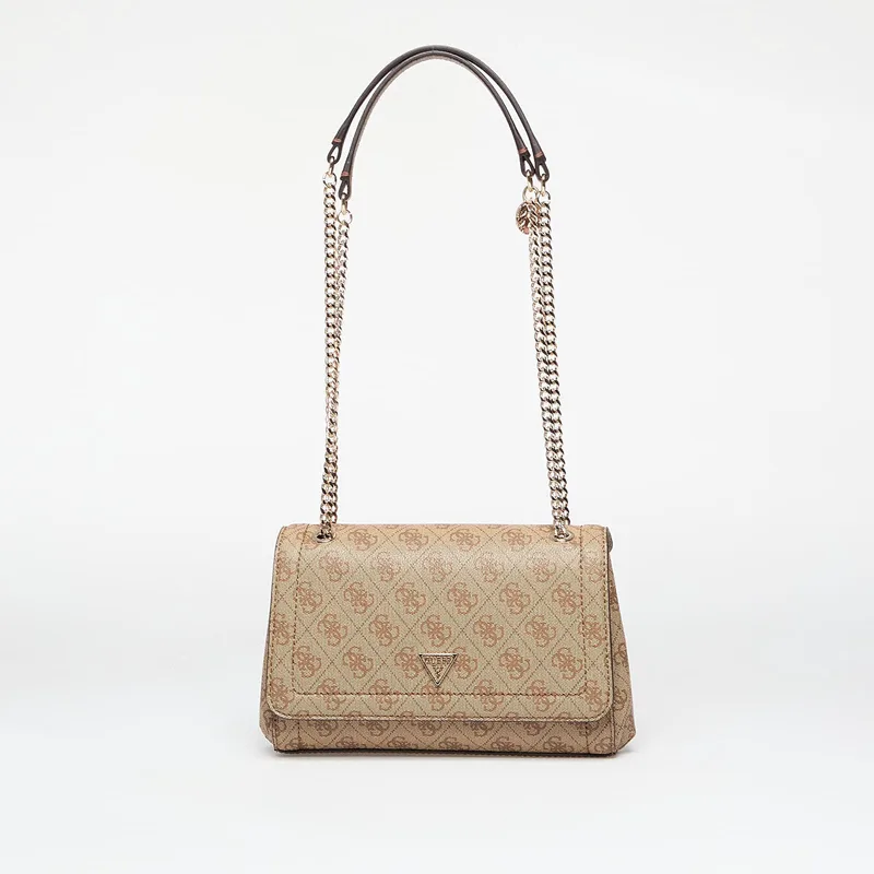 GUESS Noelle II Convertible Cross Body Flap Latte Logo/Brown Universal