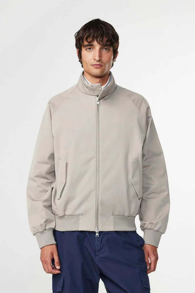 NN.07 ανδρικό bomber jacket μονόχρωμο με τσέπες και ribbed τελειώματα "Dawson 8235" - 2418235732 Γκρι