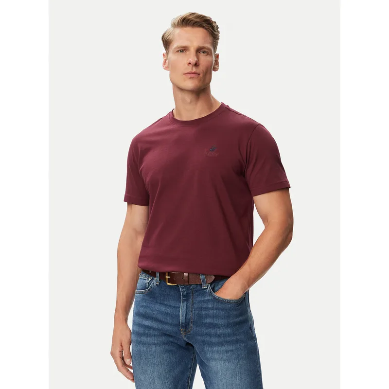 Beverly Hills Polo Club T-Shirt P-SS26M-TS41740FIG Μπορντό Regular Fit
