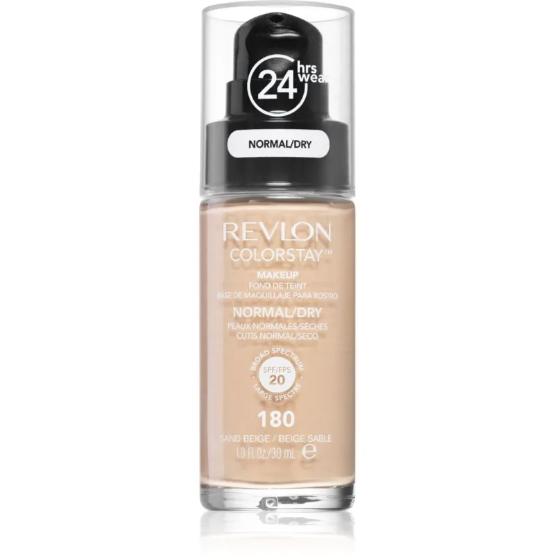 Revlon Cosmetics ColorStay™ SPF 20 μακράς διαρκείας μεικ απ για κανονική έως ξηρή επιδερμίδα απόχρωση 180 Sand Μπεζ 30 ml