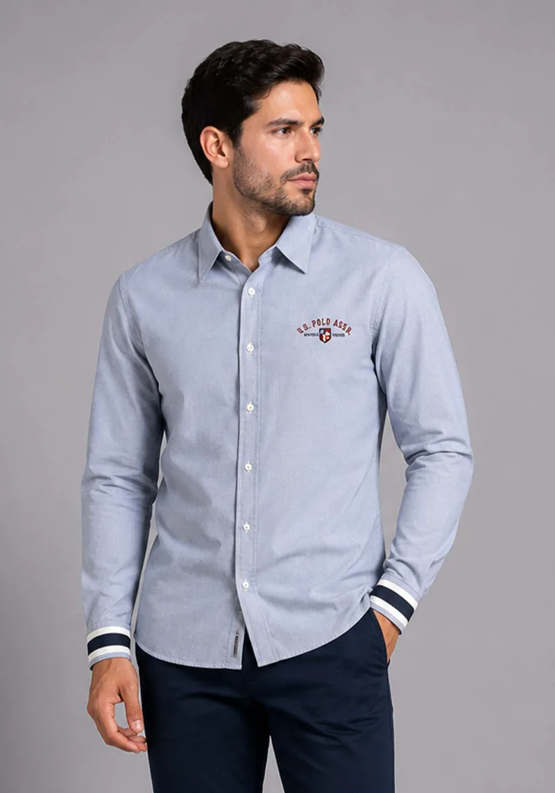 U.S. Polo Assn. Πουκάμισο Nik - 98663 01474 130 Light Blue