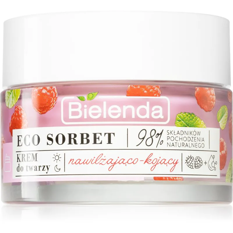 Bielenda Eco Sorbet Raspberry ενυδατική και καταπραϋντική κρέμα για το πρόσωπο 50 ml