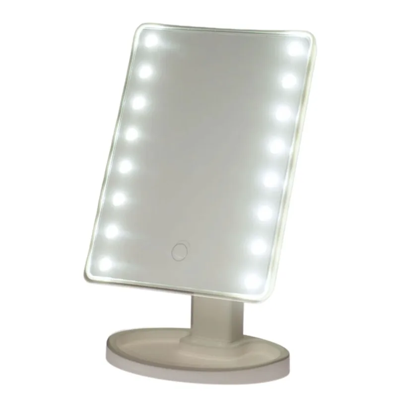 Καθρέπτης Μακιγιάζ PP Με LED Φωτισμό 16,3x11,5x26,5εκ. White MRShome 0031000 (Χρώμα: Λευκό) - MRS HOME - sl-DF-0031000