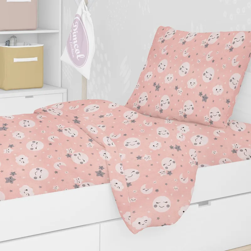 Σεντόνια Μονά (Σετ 3τμχ) Dimcol Smile 82 Coral