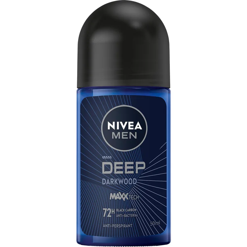 Nivea Men Deep Darkwood Maxx Tech 72h Roll-On Deodorant Ανδρικό Αποσμητικό Μεγάλης Διάρκειας 50ml
