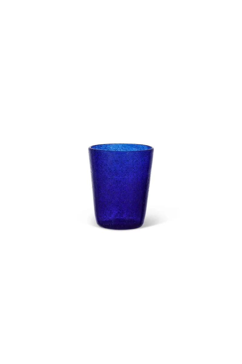 Coincasa ποτήρι γυάλινο με ανάγλυφο σχέδιο 10 x 8 cm - 007212462 Μπλε
