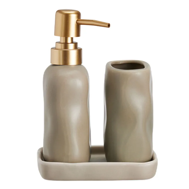 Σετ Μπάνιου 3τμχ Stoneware Sand 7530U MRShome 0093004 (Υλικό: Stoneware, Χρώμα: Sand) - MRS HOME - sl-DF-0093004