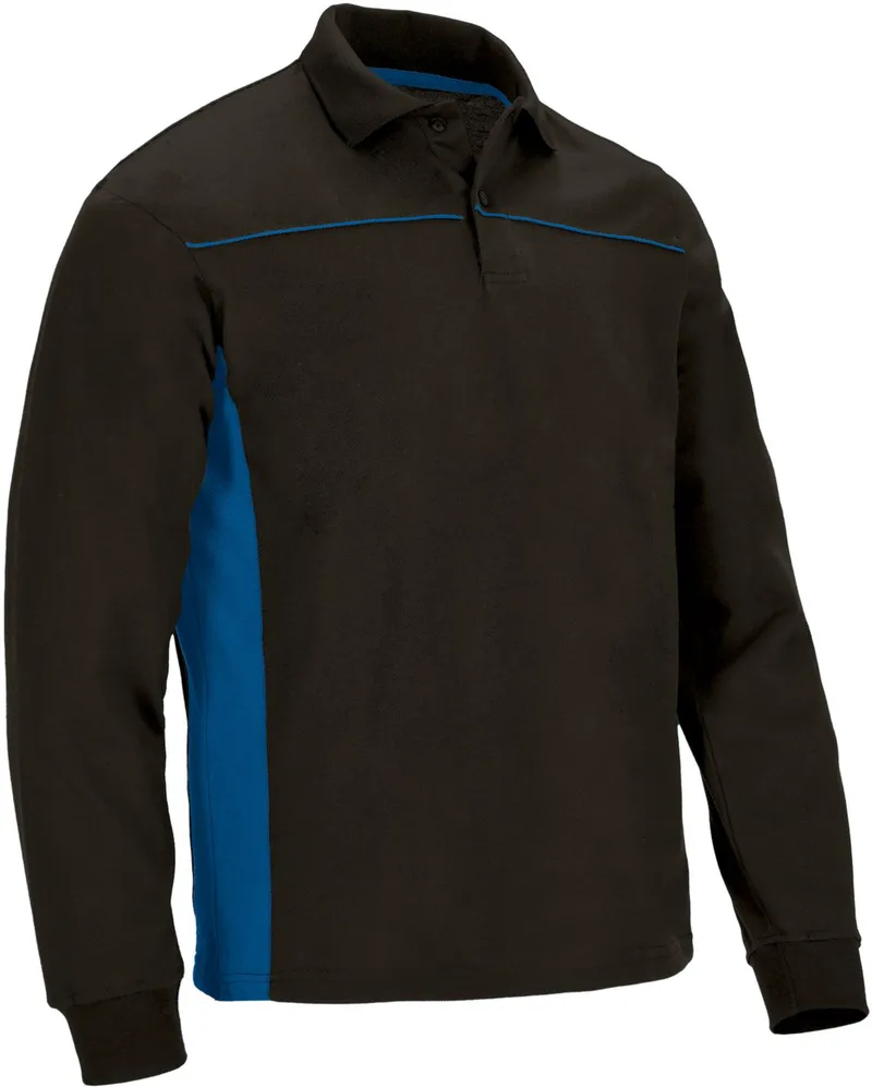Μακρυμάνικο Polo Shirt THUNDER Valento POVATHLNY Black-Royal Blue