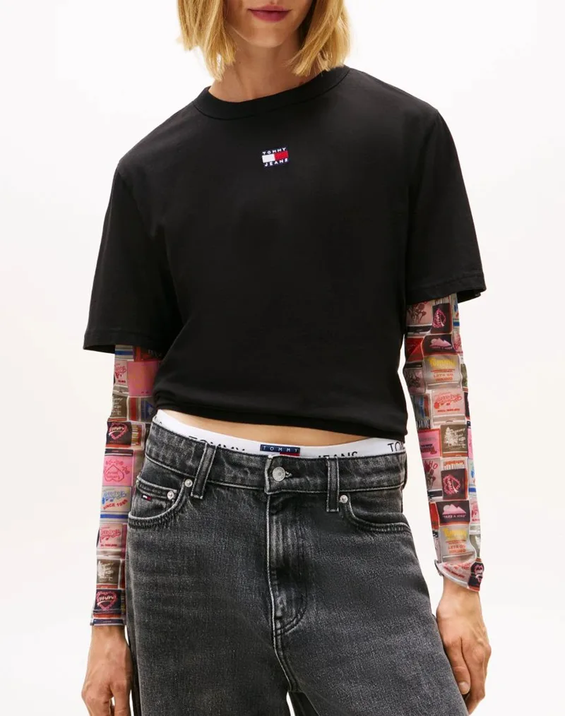 TOMMY JEANS TJW BXY BADGE TEE EXT DW0DW22202-BDS Black