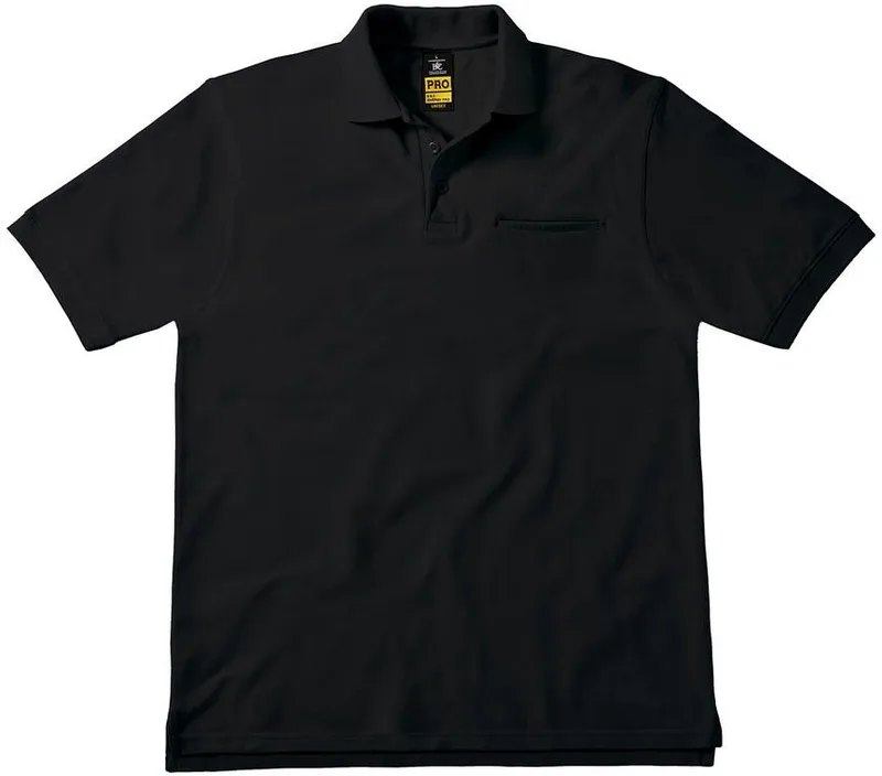 Ανδρική Μπλούζα Polo Workwear PUC11 B & C με Τσέπη Black