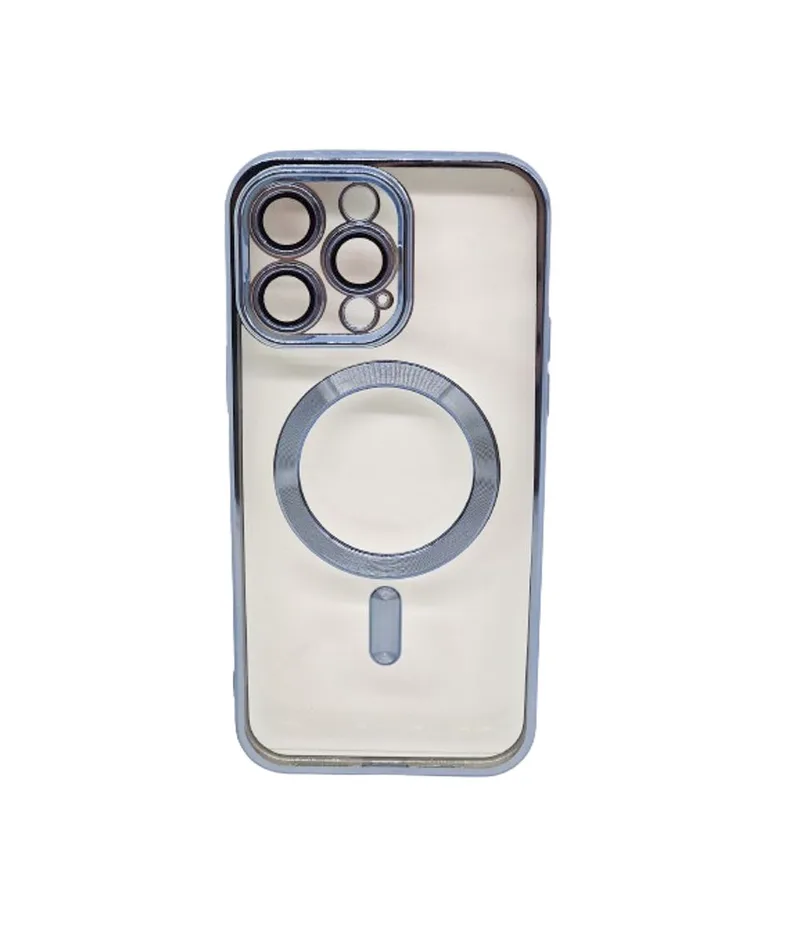Magsafe Back Cover Σιλικόνης Διάφανο/Γαλάζιο (iPhone 13 Pro)
