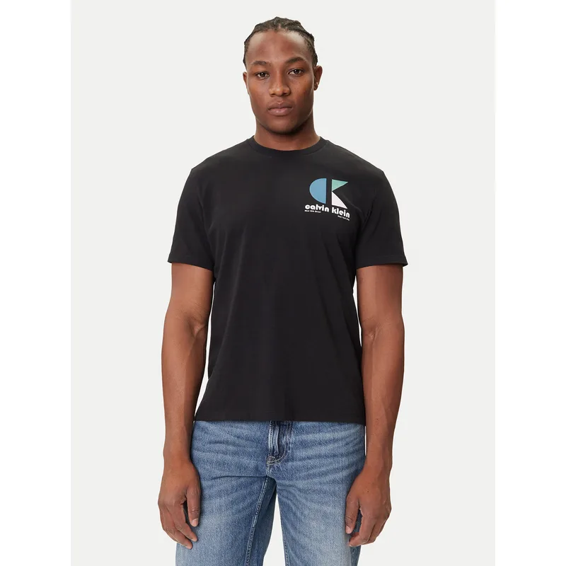 Calvin Klein Jeans T-Shirt Bauhaus Logo LV04RC827G Μαύρο Regular Fit