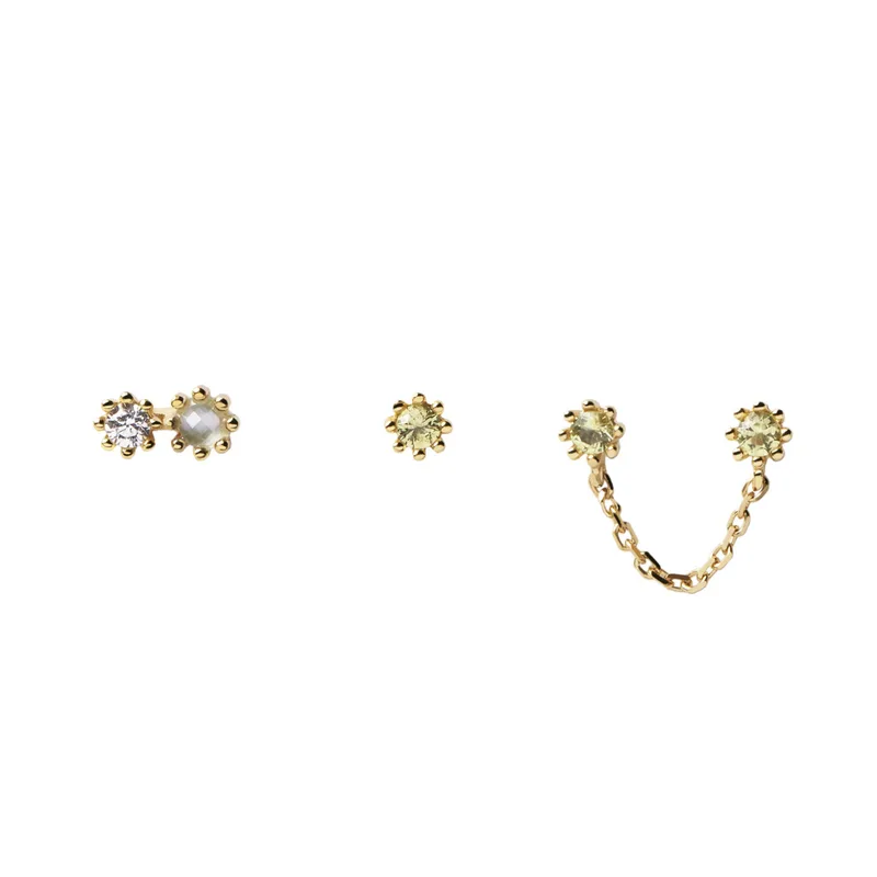 PDPAOLA Motion Kara GoldSet Ladies Σκουλαρίκια Από Επιχρυσωμένο Ασήμι BU01-050-U