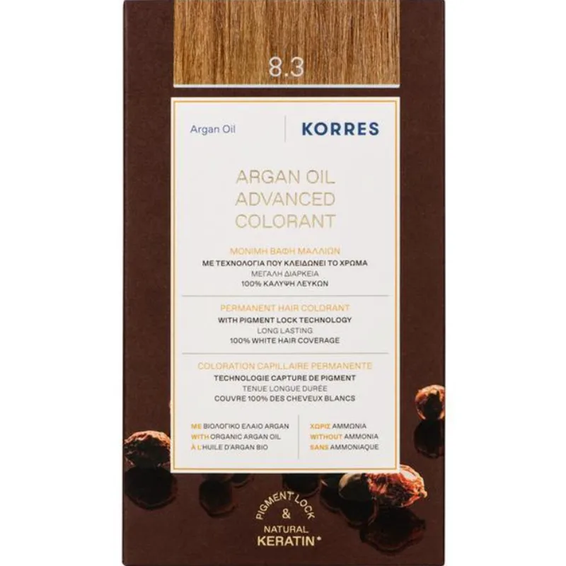 KORRES ARGAN OIL Advanced Colorant 8.3 Ξανθό Ανοιχτό Χρυσό/Μελί