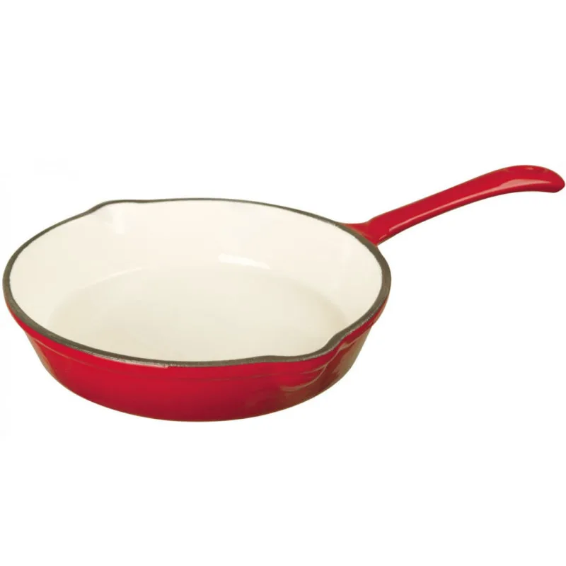 Τηγάνι από Χυτοσίδηρο με Λαβή Kinghoff KH 2261, 21 cm, Εμαγιέ, Κατάλληλο για φούρνο, Κόκκινο