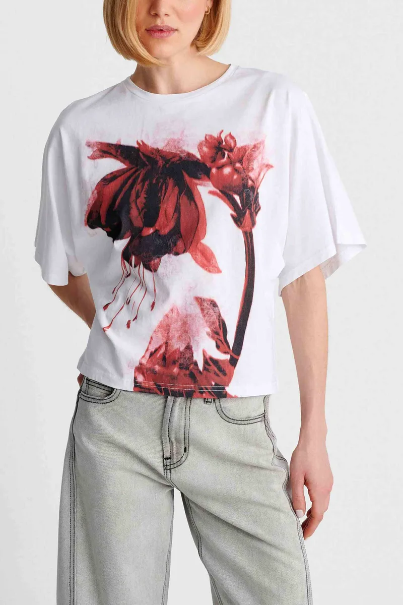 'ALE γυναικείο T-shirt με print - 8923139 Λευκό