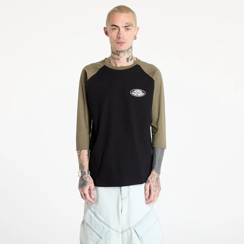 T-shirt Horsefeathers Dynamo Raglan T-Shirt Black/ Burnt Olive S