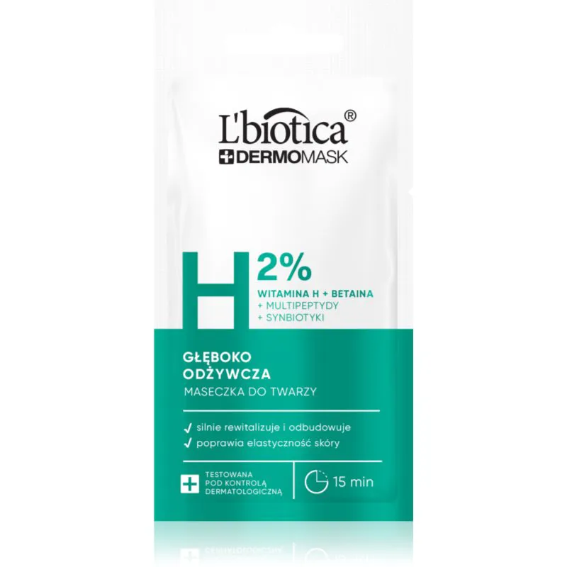 L’biotica DermoMask H 2% βαθιά θρεπτική μάσκα για το πρόσωπο 8 ml