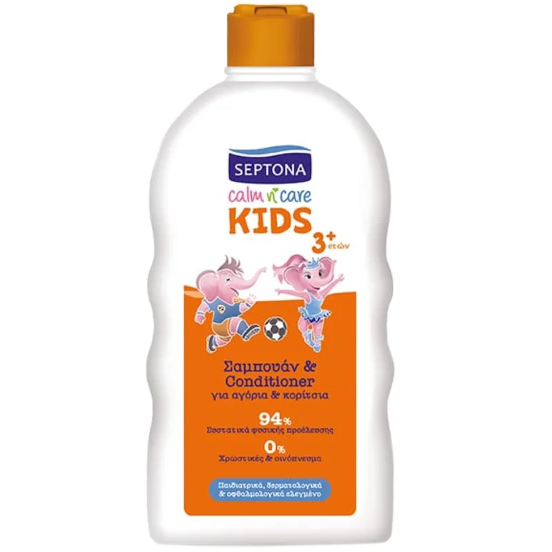 Septona Calm n' Care Kids 3 Years+ Shampoo & Conditioner Παιδικό Ενυδατικό Σαμπουάν & Κρέμα Μαλλιών για Λαμπερά & Απαλά Μαλλιά για Αγόρια & Κορίτσια 500ml