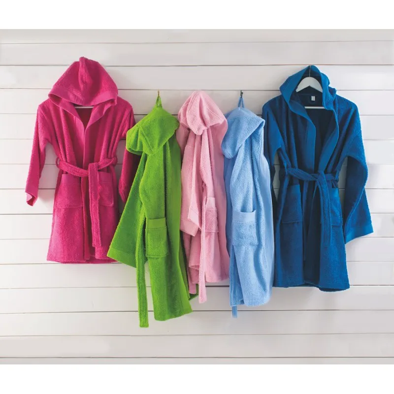Μπουρνούζι παιδικό με κουκούλα (Νο 12-14) TWIST BLUE, RYTHMOS HOME