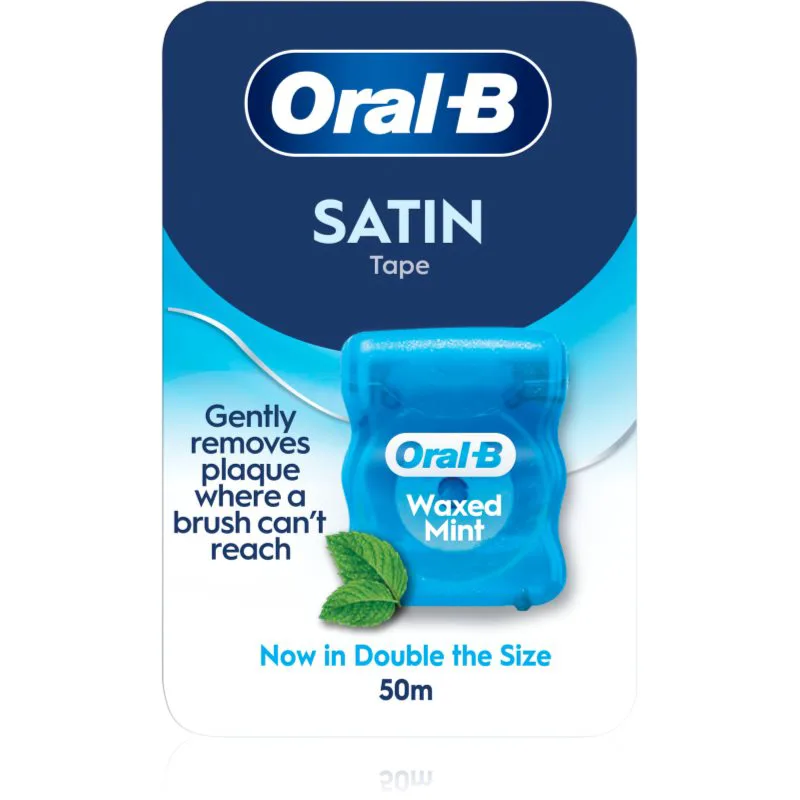 Oral-B Satin Tape Waxed Mint οδοντικό νήμα μέντα 50 μ