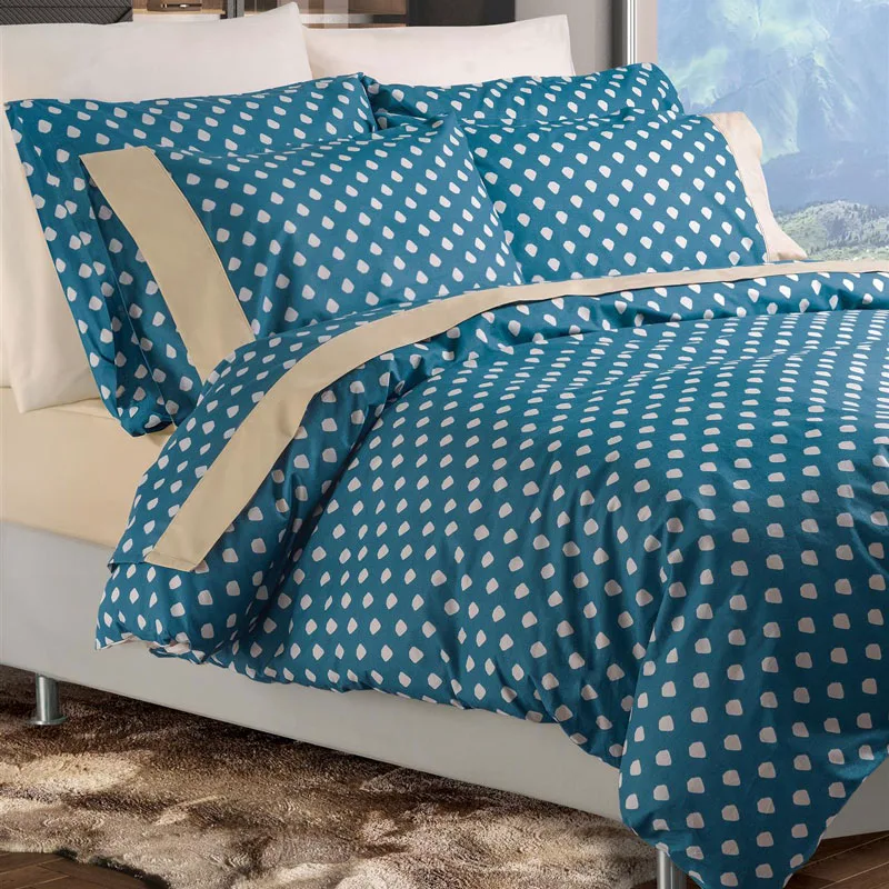 Σεντόνια King Size Σετ Makis Tselios Drops Petrol - ΧΩΡΙΣ ΛΑΣΤΙΧΟ 270x290